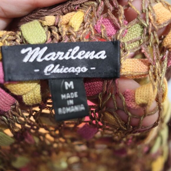 Marilena Chicago Vibrant Crochet Tank Top Medium Y2K Vintage Romania - Picture 11 of 12